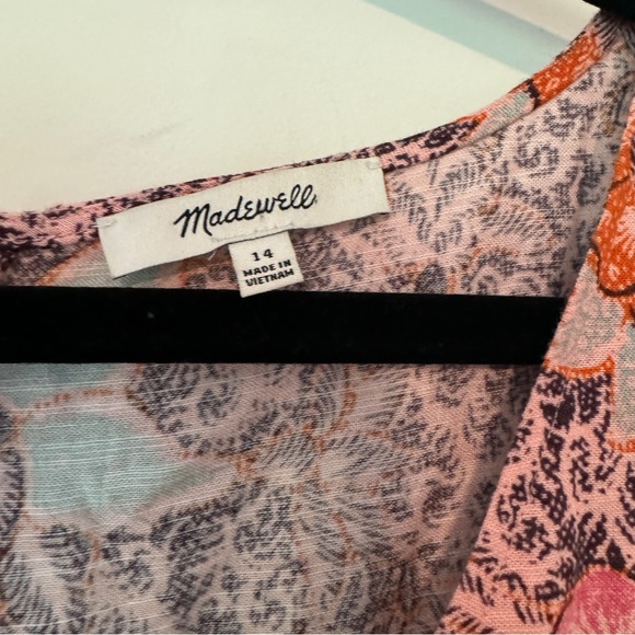 Madewell Lace-Up Ruffle-Hem Midi Dress in Bali Blooms Block Print Size 4 - Picture 7 of 7